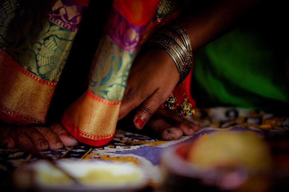 bridal yellow saree