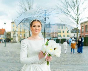 bridal shower umbrella centerpiece