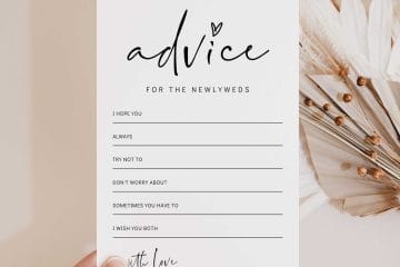 bridal shower advice cards